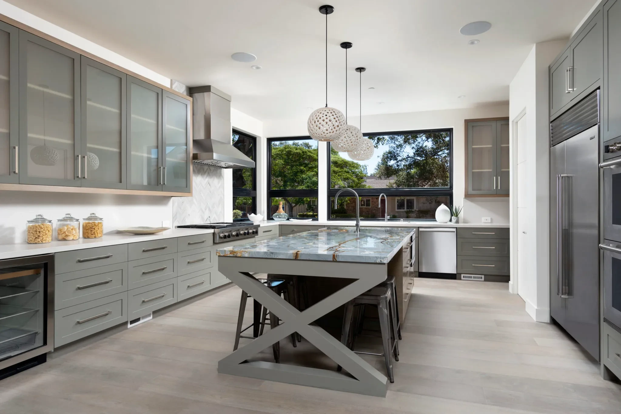 Pineview by GHG Builders — kitchen with island and integrated appliances