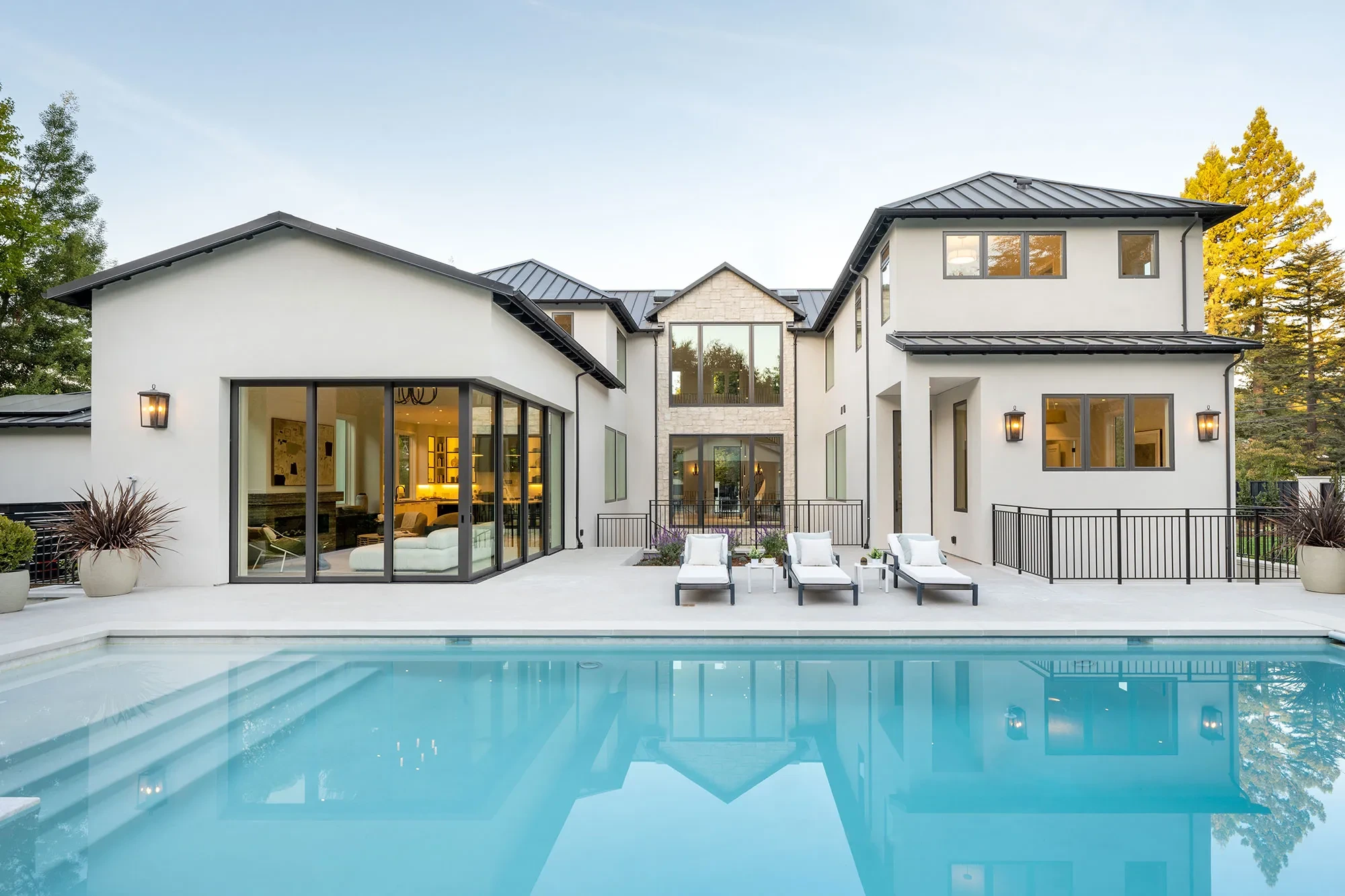 Shearer by GHG Builders — rear elevation with swimming pool and loungers