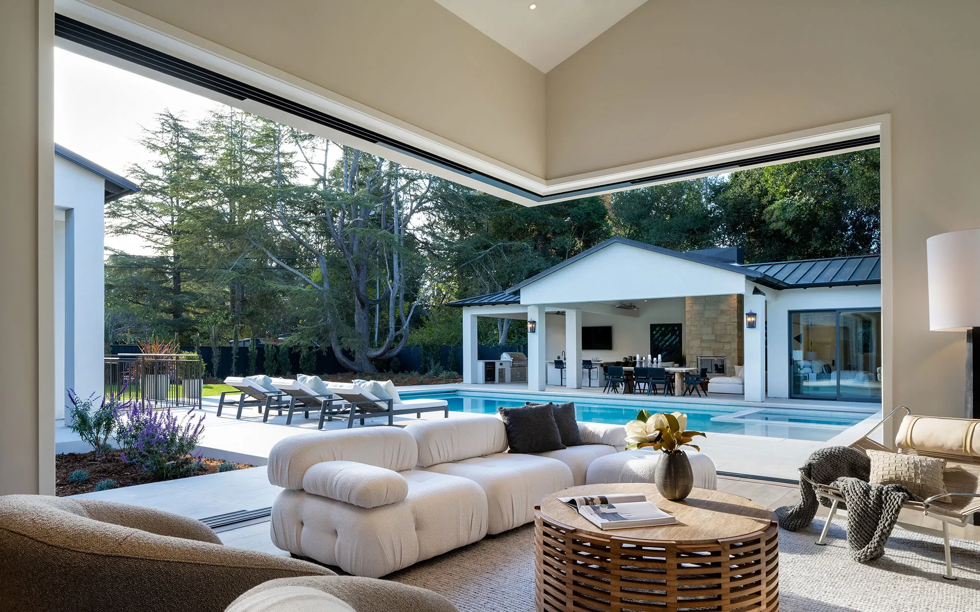 Shearer by GHG Builders — great room opening to the pool terrace